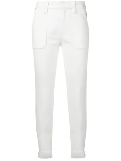 Chloé Women's Slim-leg Fringed Jeans In White