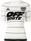 Off-white Striped Knit Polo T-shirt In White