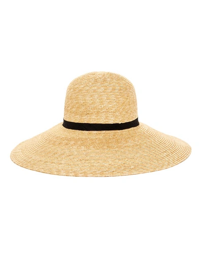 Janessa Leone Alix Wide-brim Straw Sun Hat In Natural