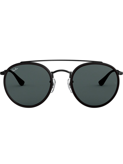 Ray Ban Rb3647 Round Double-bridge Sunglasses In Dark Grey