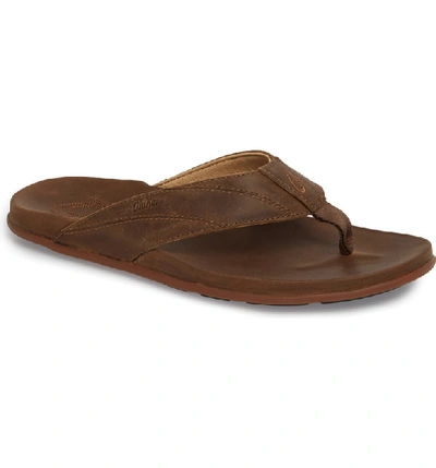 Olukai Pikoi Flip Flop In Ray/ Ray Leather