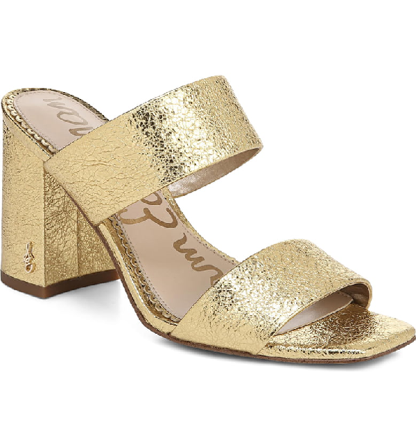 sam edelman gold block heel