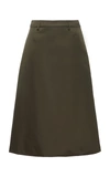 Prada Nylon Midi Skirt In Grey