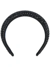 Prada Women's Crystal-embellished Silk-satin Headband In Black