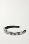 Prada Crystal-embellished Silk-satin Headband In Silver