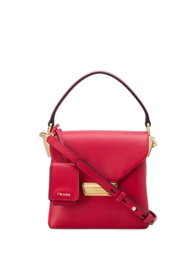 Prada New Calf Mini Top Handle Bag In Red