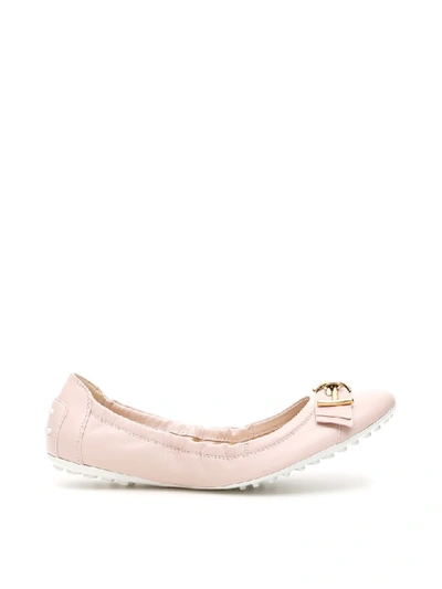 Tod's Dee T Ribbon Ballerinas In Pink Soft (pink)