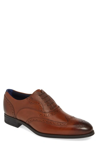 Ted Baker Mitack Wingtip In Tan Leather