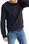 Madewell Garment Dyed Crewneck Sweatshirt In Black Coal