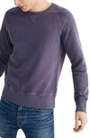 Madewell Garment Dyed Crewneck Sweatshirt In Fresh Aubergine