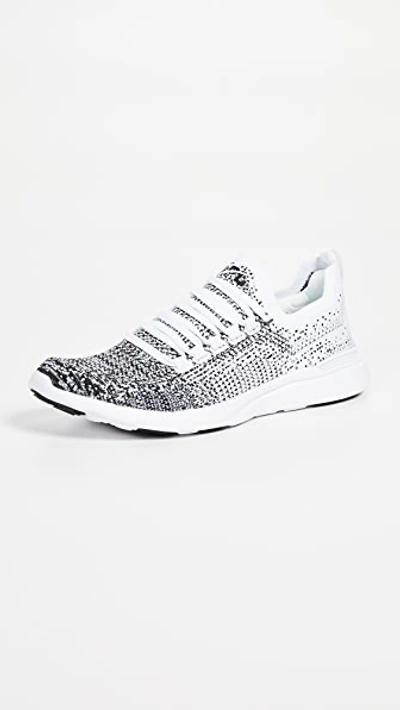 Apl Athletic Propulsion Labs Women's Techloom Breeze Knit Low-top Sneakers In Ice/black/white