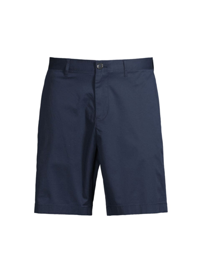 Michael Kors Washed Poplin Classic Fit Shorts In Navy
