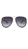 Quay X Jlo All In Aviator Sunglasses, 56mm In Black & Smoke Fade Lens
