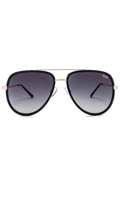 Quay X Jlo All In Aviator Sunglasses, 56mm In Black & Smoke Fade Lens