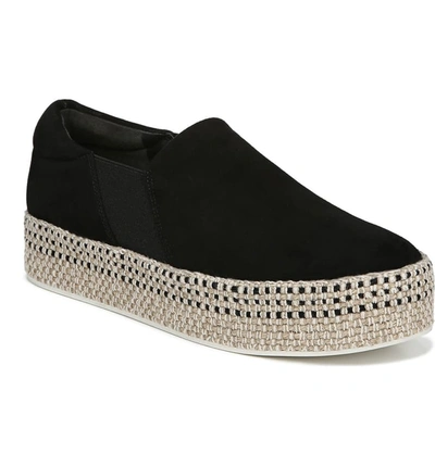 Vince Women's Wilden Espadrille Platform Trainers In Black Suede