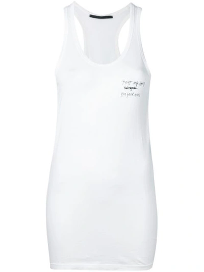 Haider Ackermann Tekst-print Cotton Tank Top In White