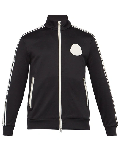 Moncler Rubberised Logo-patch Zip-through Track Jacket In Black