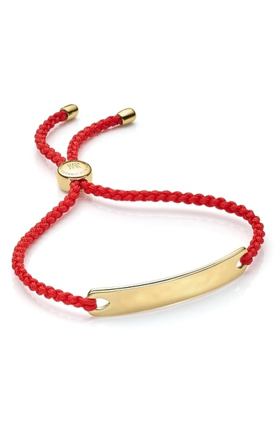 Monica Vinader Engravable Havana Friendship Bracelet In Gold/ Coral