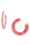 Cult Gaia Kennedy Hoop Earrings In Cherry Quartz