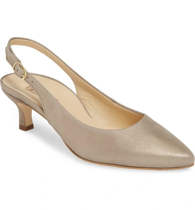 Paul Green Asia Metallic Slingback Pump In Champagne Metallic Suede