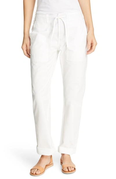 Alex Mill Drawstring Waist Ripstop Cotton Pants In Off White