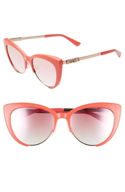Moschino 55mm Cat Eye Sunglasses In Coral