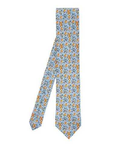 Liberty London Ellesmere Printed Silk Tie In Blue