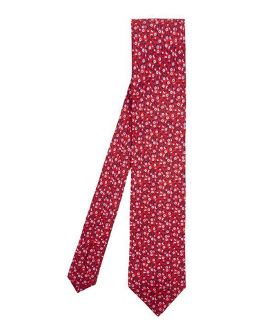 Liberty London Winsford Printed Silk Tie In Red