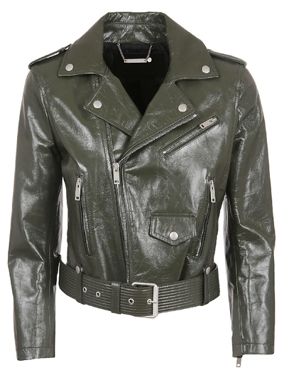 Givenchy Classic Biker Jacket In Green Forest