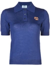 Prada Poloshirt Mit Logo - Blau In Blue