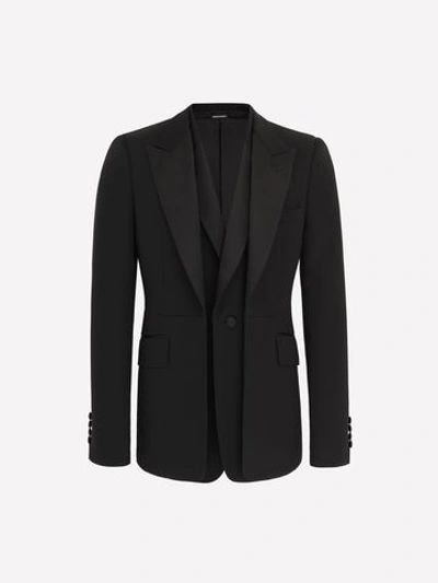 Alexander Mcqueen Double-lapel Tuxedo Jacket In Black