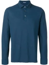 Drumohr Long-sleeved Polo Shirt In Blue
