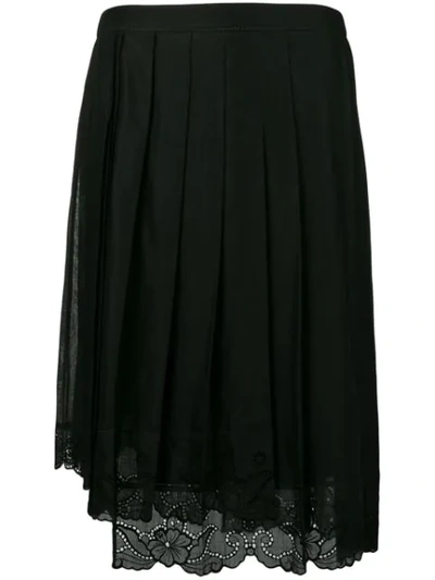 N°21 Nº21 Asymmetric Pleated Skirt - Black