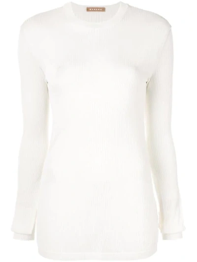 Nehera Long-sleeve Fitted Sweater In White