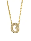 Roberto Coin Tiny Treasures Diamond & 18k Yellow Gold Initial Necklace In Initial G