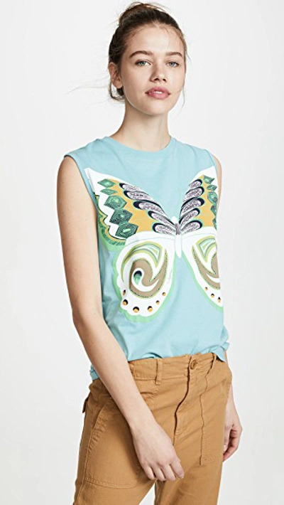 See By Chloé Butterfly Muscle Tee In Nile Blue