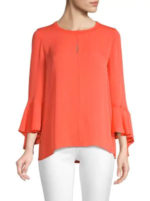 Kobi Halperin Womens Shia Silk Bell Sleeves Blouse