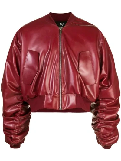 Arthur Avellano Deconstructed Bomber Jacket In Red