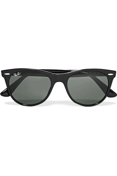 Ray Ban The Wayfarer Ii Round-frame Acetate Sunglasses In Black