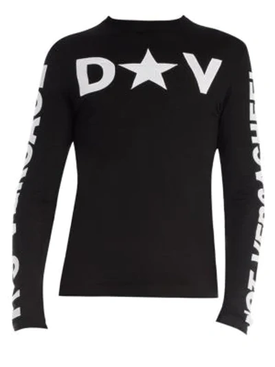 Versace Long Sleeve Logo Detail T-shirt In Black