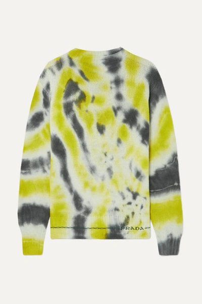 Prada Tie-dyed Wool And Cashmere-blend Sweater In Black