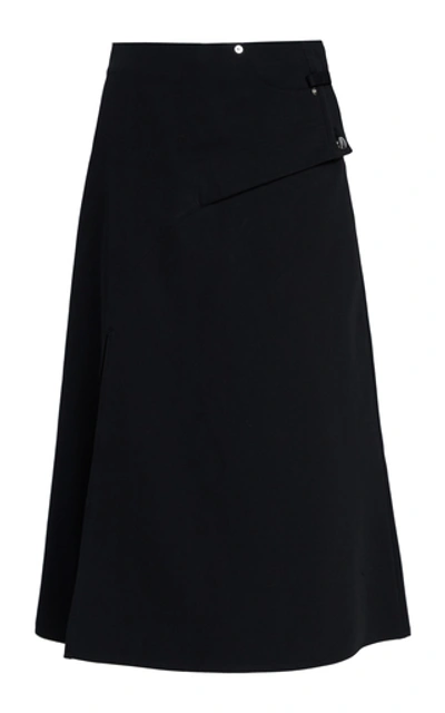Beaufille Kari Pleated Twill Wrap Skirt In Black