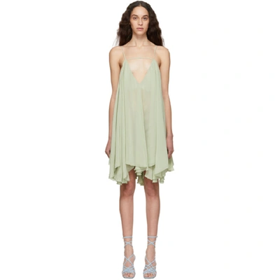 Jacquemus Green La Petite Dressing Gown Belleza Dress In Lt Green