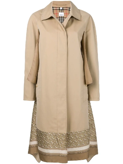 Burberry Foulard Panelled Trench Coat - Neutrals