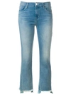 J Brand Raw Hem Cropped Jeans In Blue