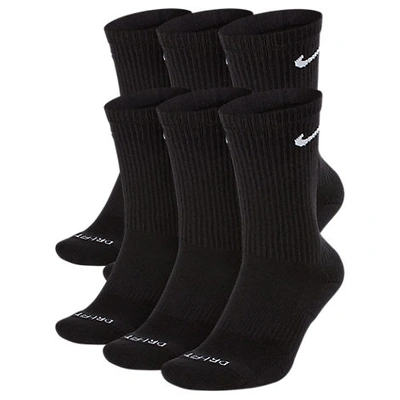 Nike Everyday Plus Cushioned Crew Training Socks (6-pack) In Black/white