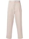 Acne Studios Cuffed Cropped Trousers In Neutrals