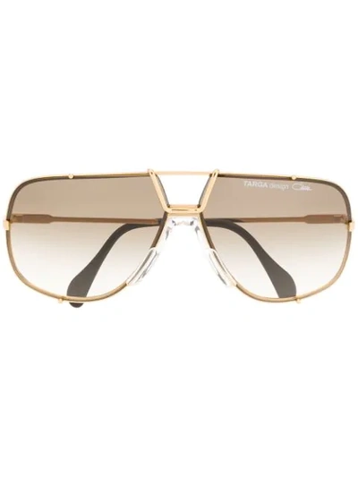 Cazal Aviator Style Sunglasses In Gold