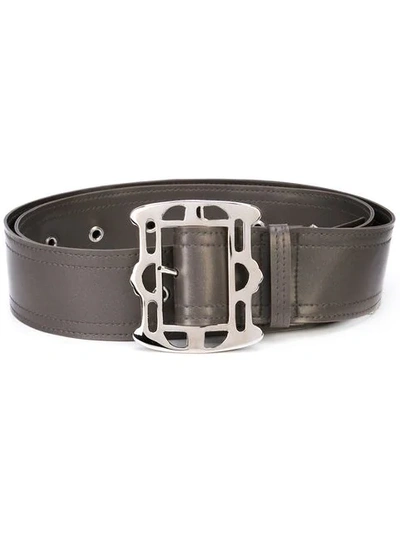 Arthur Avellano Metal Buckle Belt In Grey