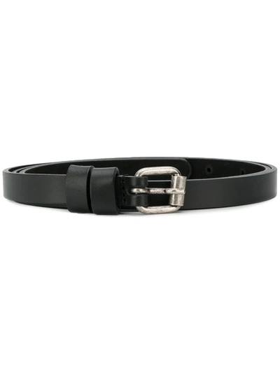 Aspesi Classic Square Buckle Belt In Black